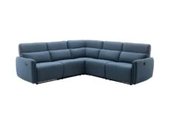 Canapé D'angle 5/6 Places LANDON -Tissu Bleu -2 Places Relax électrique Et Manuel - L 269 X P 50 X H 99 Cm -Deco.fr Soldes Boutique canape 22161999