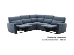 Canapé D'angle 5/6 Places LANDON -Tissu Bleu -2 Places Relax électrique Et Manuel - L 269 X P 50 X H 99 Cm -Deco.fr Soldes Boutique canape 22162005