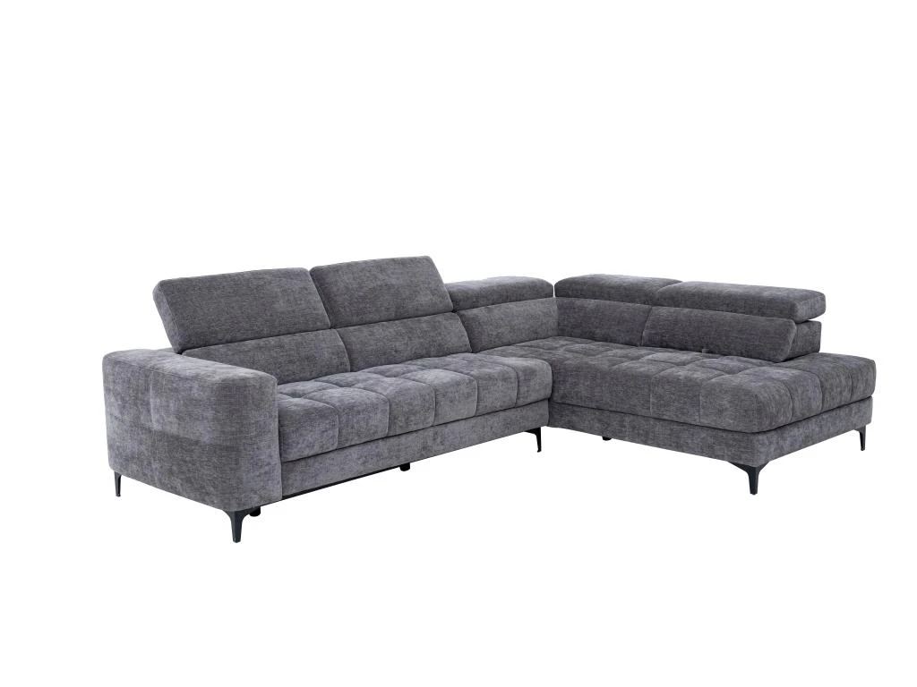 Canapé D'angle Droit Relax électrique Avec Assise Coulissante En Tissu Anthracite MONISO 6 Canapé D'angle Droit Relax électrique Avec Assise Coulissante En Tissu Anthracite MONISO – Image 6