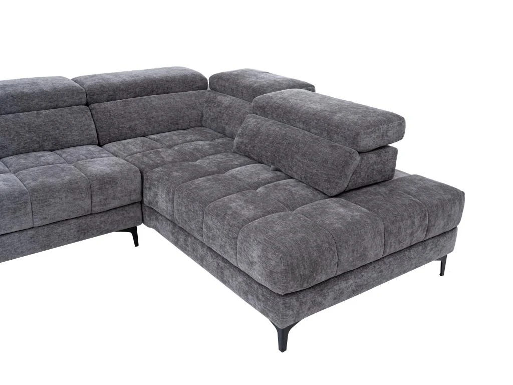 Canapé D'angle Droit Relax électrique Avec Assise Coulissante En Tissu Anthracite MONISO 8 Canapé D'angle Droit Relax électrique Avec Assise Coulissante En Tissu Anthracite MONISO – Image 8