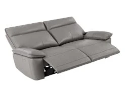 Canapé 3 Places Relax électrique En Cuir De Vachette Gris NOVENA -Deco.fr Soldes Boutique canape 22253843