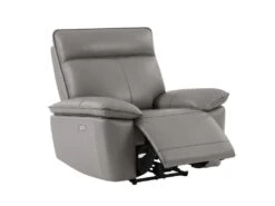 Fauteuil Relax électrique En Cuir De Vachette Gris NOVENA -Deco.fr Soldes Boutique canape 22253911