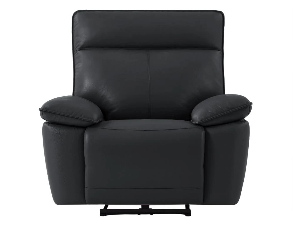 Fauteuil Relax électrique En Cuir De Vachette Noir NOVENA 3 Fauteuil Relax électrique En Cuir De Vachette Noir NOVENA – Image 3