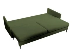 Canapé - 221 Cm - Trois Places Velours Hydrophobe - Olive - Pieds Noirs - VOLIO -Deco.fr Soldes Boutique canape 22358253