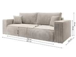 Canapé Convertible - 257x102 Cm - 3 Places - Bleu Marine - FARESE 13 Canapé Convertible - 257x102 Cm - 3 Places - Bleu Marine - FARESE -Deco.fr Soldes Boutique canape 22358443