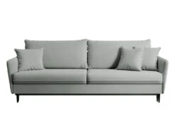 Canapé - 221 Cm - Trois Places Velours Hydrophobe - Gris - Pieds Noirs - VOLIO 14 Canapé - 221 Cm - Trois Places Velours Hydrophobe - Gris - Pieds Noirs - VOLIO -Deco.fr Soldes Boutique canape 22358455