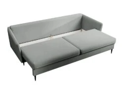 Canapé - 221 Cm - Trois Places Velours Hydrophobe - Gris - Pieds Noirs - VOLIO 17 Canapé - 221 Cm - Trois Places Velours Hydrophobe - Gris - Pieds Noirs - VOLIO -Deco.fr Soldes Boutique canape 22358461