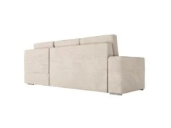 ADEN - Canapé D'angle Convertible Avec Coffre En Velours Côtelé - Beige - Angle Droit -Deco.fr Soldes Boutique canape 22372163