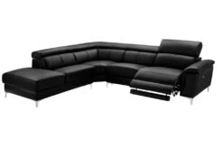 Canapé D'angle Relax électrique En Cuir SITIA - Noir - Angle Gauche -Deco.fr Soldes Boutique canape 223733