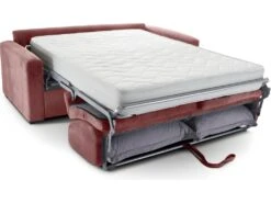 Canapé Convertible 3 Places En Velours Fines Côtes Veux Rose - Ouverture Express - Anzio -Deco.fr Soldes Boutique canape 22445795