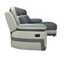 Canapé D'angle Droit Relax En Microfibre Anthracite Et Bandes Gris Clair TALCA 14 Canapé D'angle Droit Relax En Microfibre Anthracite Et Bandes Gris Clair TALCA -Deco.fr Soldes Boutique canape 22493785