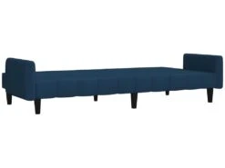 Canapé-lit à 2 Places Avec Repose-pied Bleu Velours 15 Canapé-lit à 2 Places Avec Repose-pied Bleu Velours -Deco.fr Soldes Boutique canape 22585321