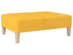 Canapé-lit 2 Places Et Tabouret Deux Oreillers Jaune Tissu -Deco.fr Soldes Boutique canape 22585661