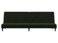 Canapé-lit à 2 Places Avec Repose-pied Vert Foncé Velours -Deco.fr Soldes Boutique canape 22585733
