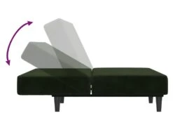 Canapé-lit à 2 Places Avec Repose-pied Vert Foncé Velours -Deco.fr Soldes Boutique canape 22585737