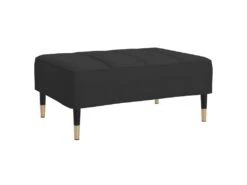 Canapé-lit 2 Places Et Tabouret Deux Oreillers Noir Velours 18 Canapé-lit 2 Places Et Tabouret Deux Oreillers Noir Velours -Deco.fr Soldes Boutique canape 22585879