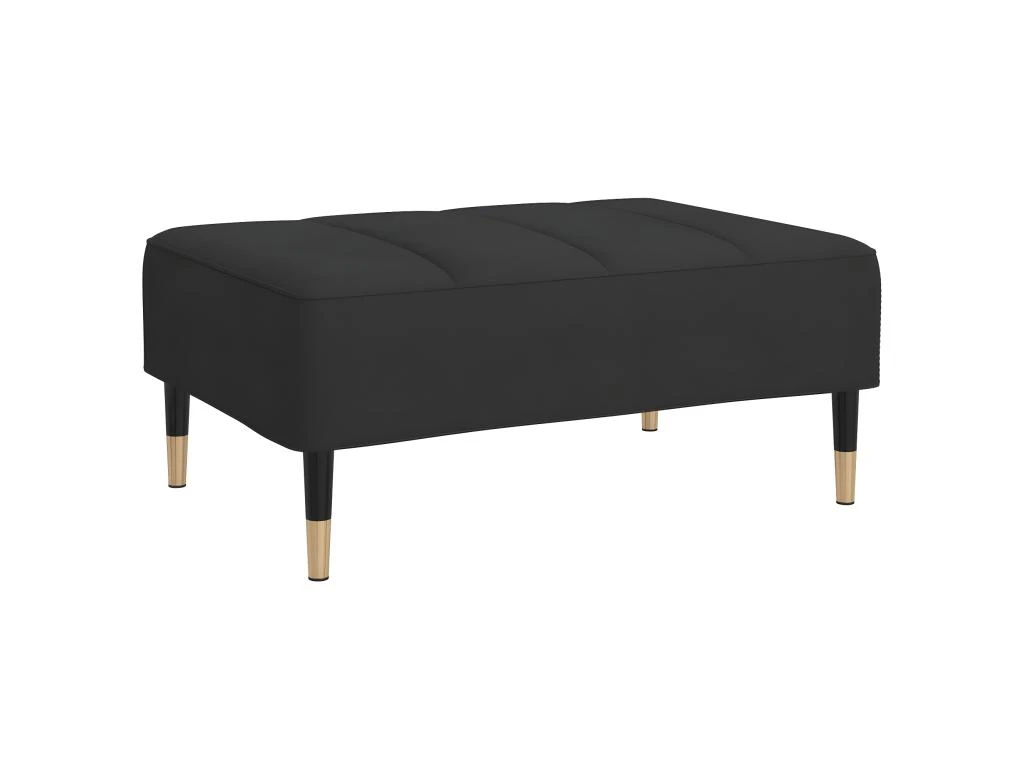 Canapé-lit 2 Places Et Tabouret Deux Oreillers Noir Velours 9 Canapé-lit 2 Places Et Tabouret Deux Oreillers Noir Velours – Image 9