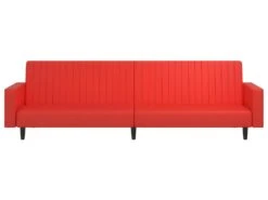 Canapé-lit à 2 Places Avec Repose-pied Rouge Similicuir -Deco.fr Soldes Boutique canape 22585911
