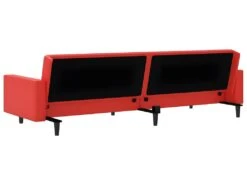 Canapé-lit à 2 Places Avec Repose-pied Rouge Similicuir -Deco.fr Soldes Boutique canape 22585913