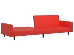 Canapé-lit à 2 Places Avec Repose-pied Rouge Similicuir -Deco.fr Soldes Boutique canape 22585915
