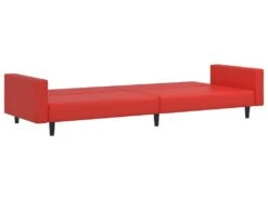 Canapé-lit à 2 Places Avec Repose-pied Rouge Similicuir -Deco.fr Soldes Boutique canape 22585917