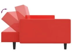Canapé-lit à 2 Places Avec Repose-pied Rouge Similicuir -Deco.fr Soldes Boutique canape 22585919
