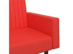Canapé-lit à 2 Places Avec Repose-pied Rouge Similicuir -Deco.fr Soldes Boutique canape 22585921