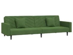 Canapé-lit 2 Places 2 Oreillers Repose-pied Vert Foncé Velours 13 Canapé-lit 2 Places 2 Oreillers Repose-pied Vert Foncé Velours -Deco.fr Soldes Boutique canape 22585929