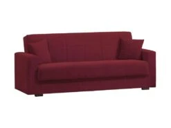 Canapé Dlinette, Canapé Conteneur 3 Places Linéaire, Canapé De Salon En Tissu Rembourré Avec Ouverture Clic-clac, 212x80h87 Cm, Rouge