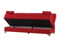 Canapé Dasson, Canapé à Rangement Linéaire Avec 2 Coussins Inclus, Canapé De Salon En Tissu Rembourré Avec Ouverture Clic-clac, 190x87xh91 Cm, Rouge