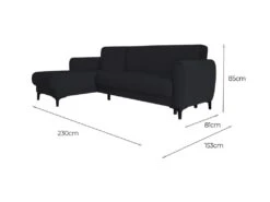 Canapé Dabazo, Canapé D'angle Avec Péninsule Réversible, Canapé Conteneur Moderne Avec Chaise Longue Et 3 Coussins, 230x153h85 Cm, Bleu -Deco.fr Soldes Boutique canape 22699793