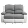Canapé De Relaxation électrique 2 Places Microfibre Et Simili DETENTE - Blanc Et Gris -Deco.fr Soldes Boutique canape 22701145