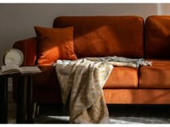 Canapé Convertible - 200 Cm - 3 Places - Velours Hydrophobe - Cuivre - VALICO -Deco.fr Soldes Boutique canape 22704941