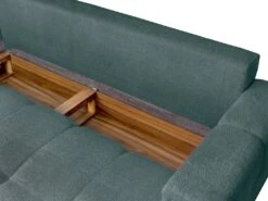 Canapé 3 Places Convertible En Tissu Bouclette Bleu Canard ISSORO 14 Canapé 3 Places Convertible En Tissu Bouclette Bleu Canard ISSORO -Deco.fr Soldes Boutique canape 22729733