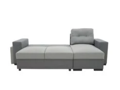 Canapé D'angle Convertible Réversible 3 Places JAMES - L 245 X H 91 X P 139 Cm - Coffre Et 2 Poufs - Anthracite Et Gris -Deco.fr Soldes Boutique canape 22736079