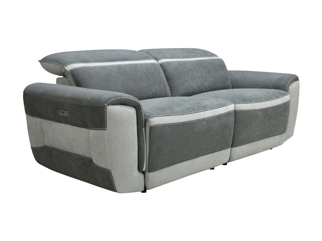 Canapé 3 Places Relax électrique En Tissu Gris Foncé ORIETTO 2 Canapé 3 Places Relax électrique En Tissu Gris Foncé ORIETTO – Image 2