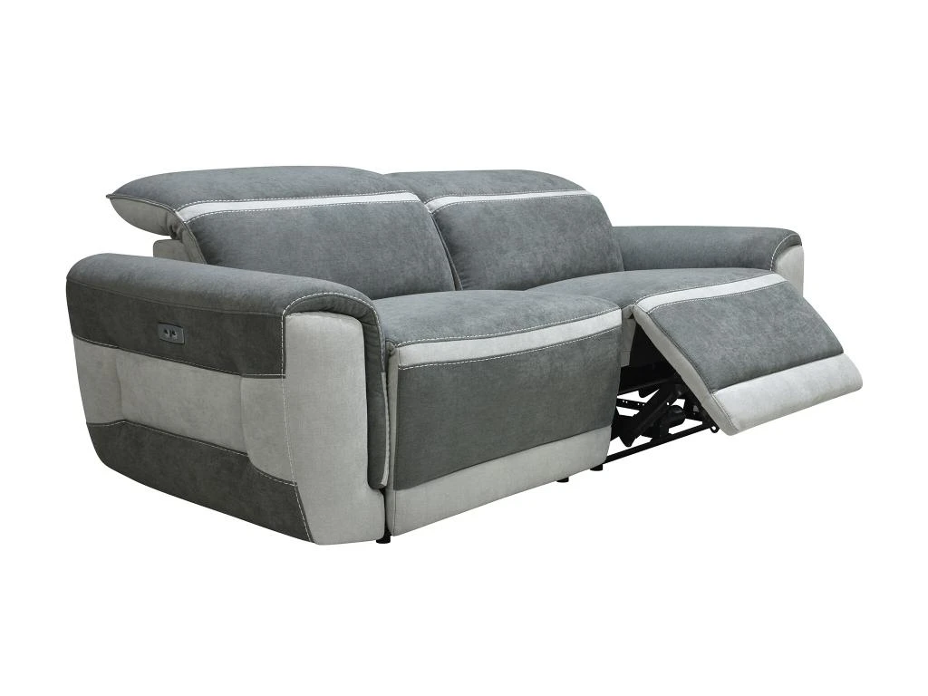 Canapé 3 Places Relax électrique En Tissu Gris Foncé ORIETTO 4 Canapé 3 Places Relax électrique En Tissu Gris Foncé ORIETTO – Image 4