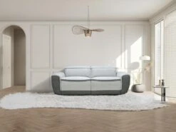 Canapé 3 Places Relax électrique En Tissu Gris Clair ORIETTO
