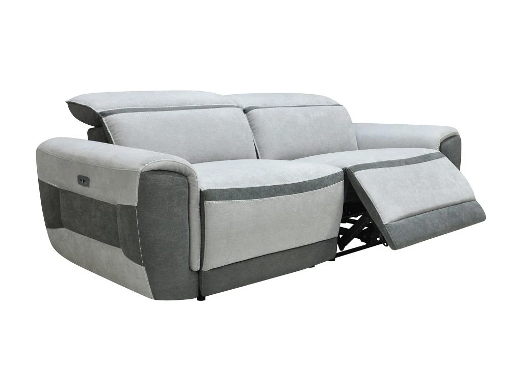 Canapé 3 Places Relax électrique En Tissu Gris Clair ORIETTO 4 Canapé 3 Places Relax électrique En Tissu Gris Clair ORIETTO – Image 4