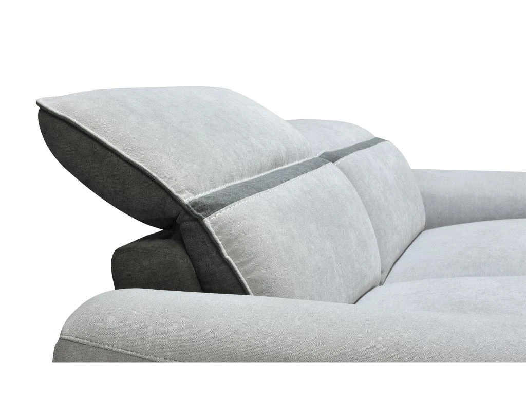 Canapé 3 Places Relax électrique En Tissu Gris Clair ORIETTO 8 Canapé 3 Places Relax électrique En Tissu Gris Clair ORIETTO – Image 8
