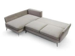 Canapé D'angle - 282 Cm - En L Avec Un Coffre De Rangement - Tissu Hydrophobe - Gris Clair - Côté Gauche - DEMISBAL -Deco.fr Soldes Boutique canape 22858817