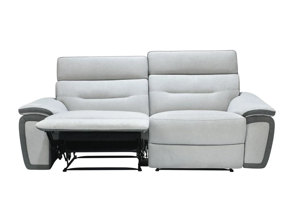 Canapé 3 Places Relax En Microfibre Bicolore Anthracite Et Gris Clair PARUA 4 Canapé 3 Places Relax En Microfibre Bicolore Anthracite Et Gris Clair PARUA – Image 4