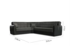 Canapé Dgytkjæ, Canapé D'angle Avec Rangement En éco-cuir Et Tissu, Canapé De Salon Avec Ouverture Clic-clac Et Péninsule Réversible, 305x238h91 Cm, Noir Et Gris Foncé 9 Canapé Dgytkjæ, Canapé D'angle Avec Rangement En éco-cuir Et Tissu, Canapé De Salon Avec Ouverture Clic-clac Et Péninsule Réversible, 305x238h91 Cm, Noir Et Gris Foncé -Deco.fr Soldes Boutique canape 22872059
