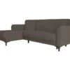 Canapé Dabazo, Canapé D'angle Avec Péninsule Réversible, Canapé Conteneur Moderne Avec Chaise Longue Et 3 Coussins, 230x153h85 Cm, Marron