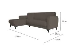 Canapé Dabazo, Canapé D'angle Avec Péninsule Réversible, Canapé Conteneur Moderne Avec Chaise Longue Et 3 Coussins, 230x153h85 Cm, Marron -Deco.fr Soldes Boutique canape 22872303