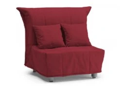 Canapé Dabargi, Canapé Simple, 100% Made In Italy, Fauteuil De Salon Avec Ouverture Trolley, En Tissu Matelassé, Avec Oreillers Inclus, Cm 85x90h85, Rouge