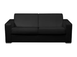 Canapé 3 Places Convertible Express 100% Cuir De Buffle Noir Matelas 18 Cm DELECTEA II -Deco.fr Soldes Boutique canape 22933161