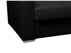 Canapé 3 Places Convertible Express 100% Cuir De Buffle Noir Matelas 18 Cm DELECTEA II -Deco.fr Soldes Boutique canape 22933165