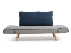 Canapé Convertible Clic-clac En Tissu EBATY II - Gris Et Bleu -Deco.fr Soldes Boutique canape 230225