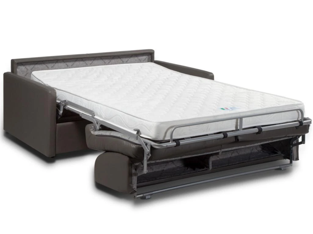 Canapé 2 Places Convertible Express En Simili CALIFE - Noir - Couchage 120 Cm - Matelas 22 Cm 3 Canapé 2 Places Convertible Express En Simili CALIFE - Noir - Couchage 120 Cm - Matelas 22 Cm – Image 3